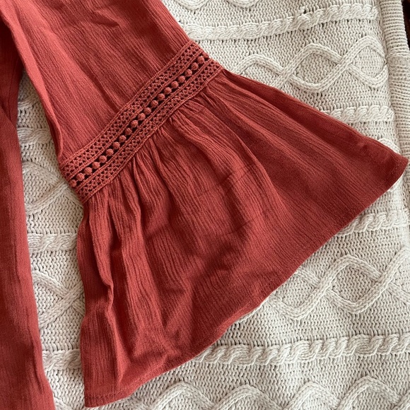 Westport Vibrant Spice Color 3/4 Sleeve Ruffle Rayon Blouse Women’s Size XS-M - Picture 10 of 13